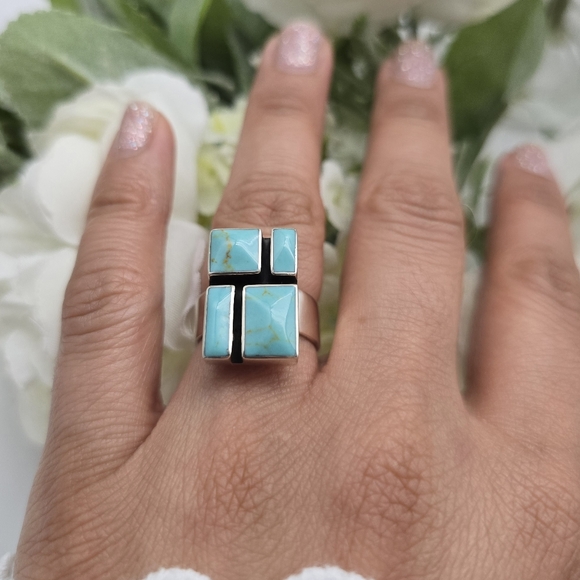 ❤️ TURQUESA STERLING SILVER RING - Picture 3 of 11